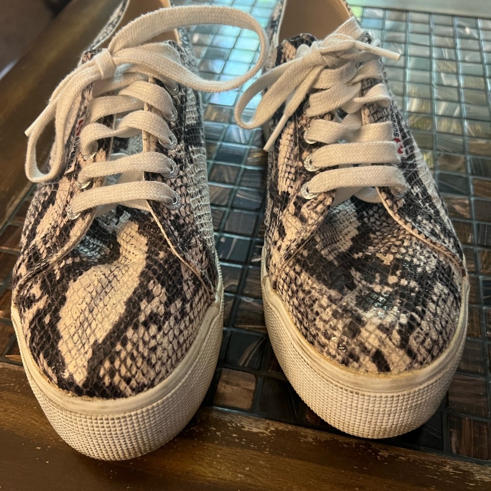 Superga Snakeskin Pattern Sneakers